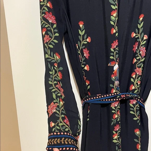 FARM RIO tie waist toucan dress with Floral Accents - Sz M EUC - Picture 10 of 11